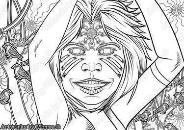 'Aboriginal and Torres Strait Islander Children's Day Colouring Single PDF Page' COLOURING PAGE by Mirree Contemporary Dreamtime Series